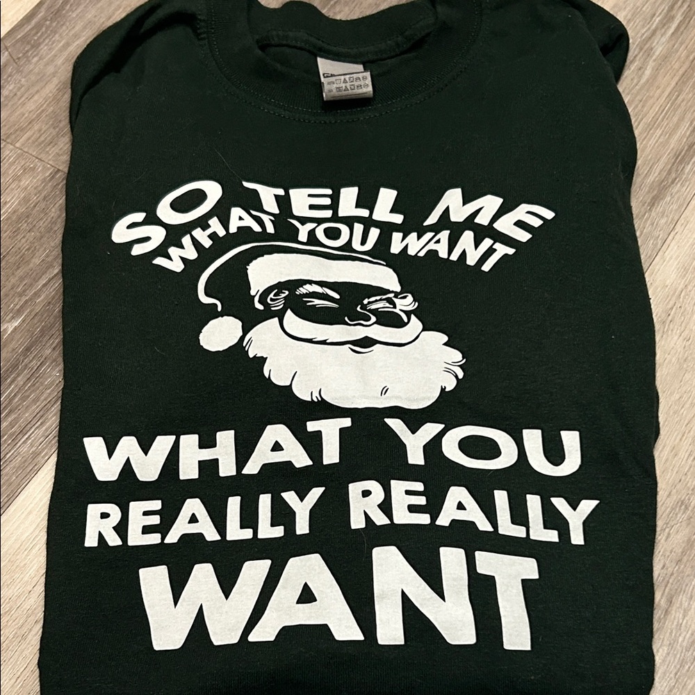 Gildan Dark Green Santa Graphic Tee